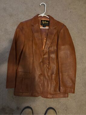 Men's Brown Leather Blazer Sport Coat